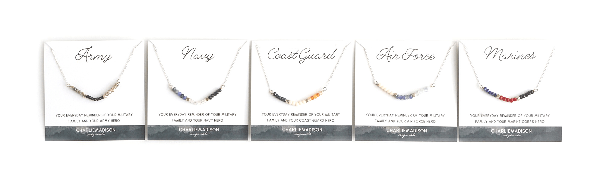 Army necklace, Navy necklace, Marine Corps necklace, Air Force necklace, Coast Guard necklace