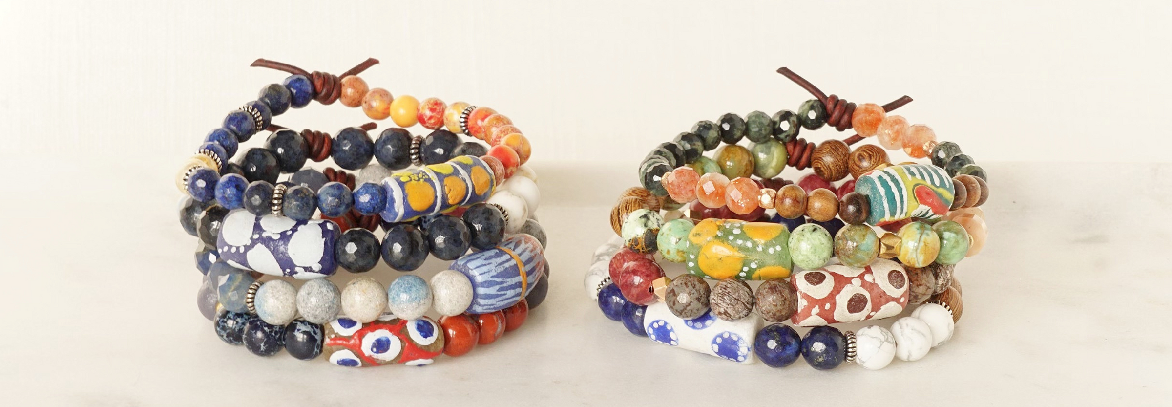 One-of-a-Kind Vintage Glass Bracelets
