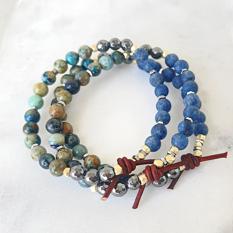 Abundance Mini Bracelet Stack of Three, Empowerment Collection, Positive Mindset, Opportunity, Abundant, Inspire, Gratitude