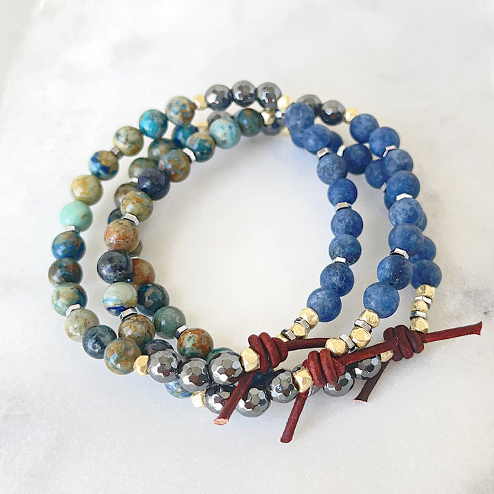 Abundance Mini Bracelet Stack of Three, Empowerment Collection, Positive Mindset, Opportunity, Abundant, Inspire, Gratitude