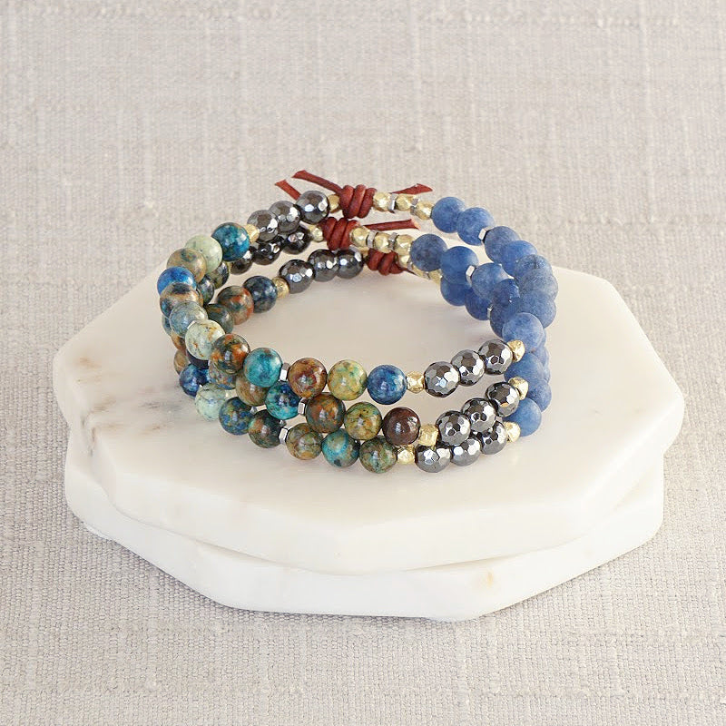 Abundance Mini Bracelet Stack of Three, Empowerment Collection, Positive Mindset, Opportunity, Abundant, Inspire, Gratitude