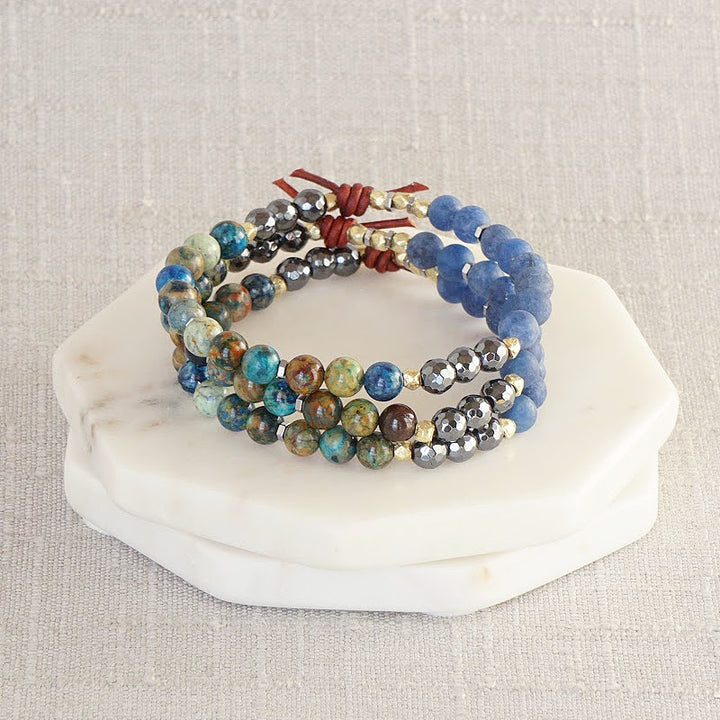 Abundance Mini Bracelet Stack of Three, Empowerment Collection, Positive Mindset, Opportunity, Abundant, Inspire, Gratitude