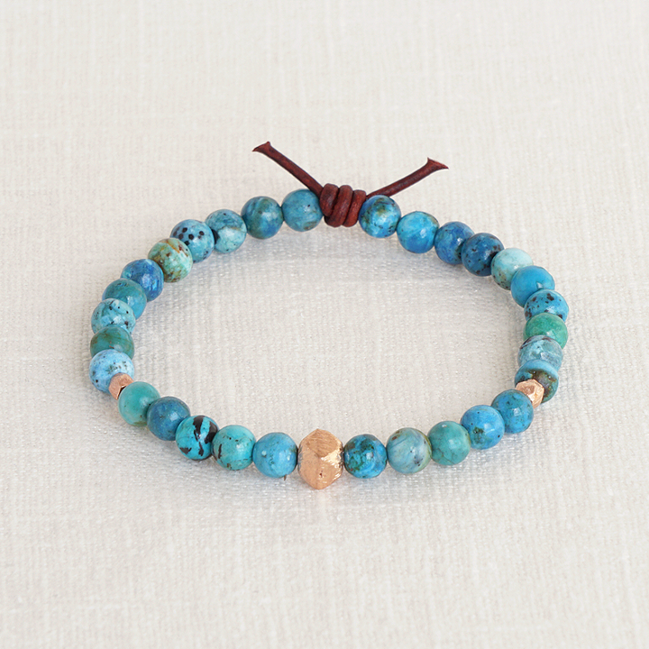 Blue Azurite Affirmation Mini Bracelet | Choose your Affirmation