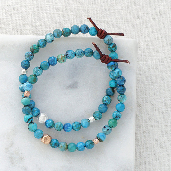 Blue Azurite Affirmation Mini Bracelet | Choose your Affirmation