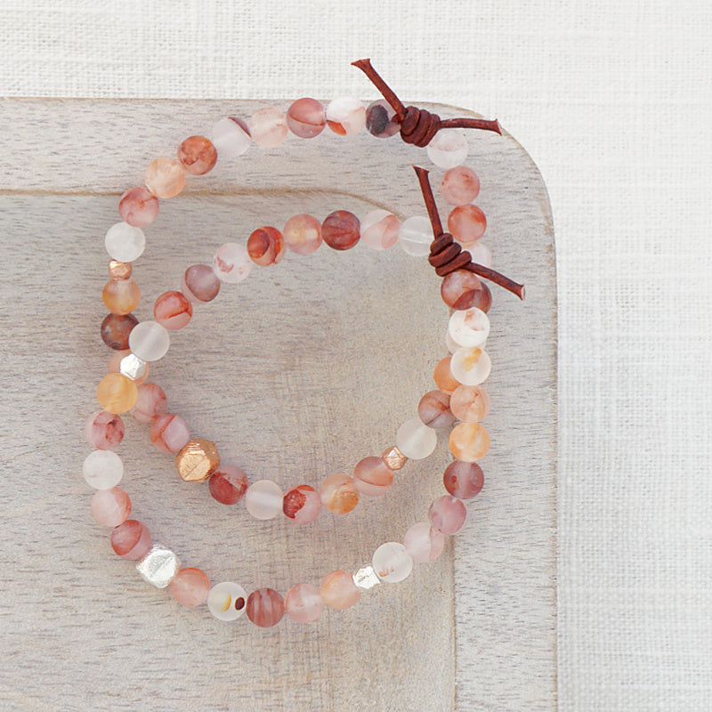 Peach Quartz Affirmation Mini Bracelet | Choose your Affirmation