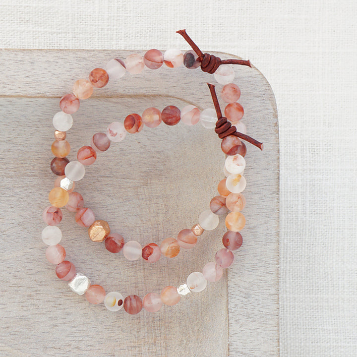 Peach Quartz Affirmation Mini Bracelet | Choose your Affirmation