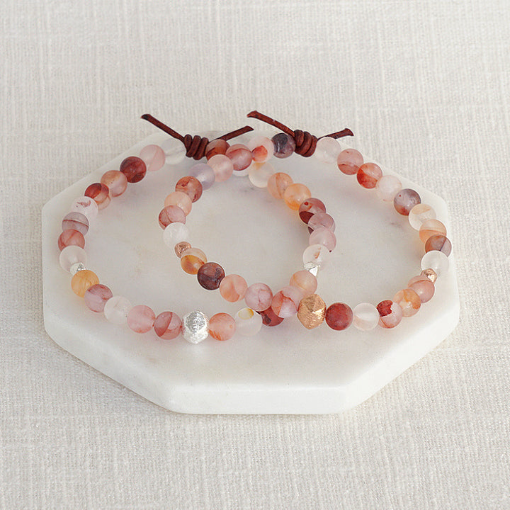 Peach Quartz Affirmation Mini Bracelet | Choose your Affirmation