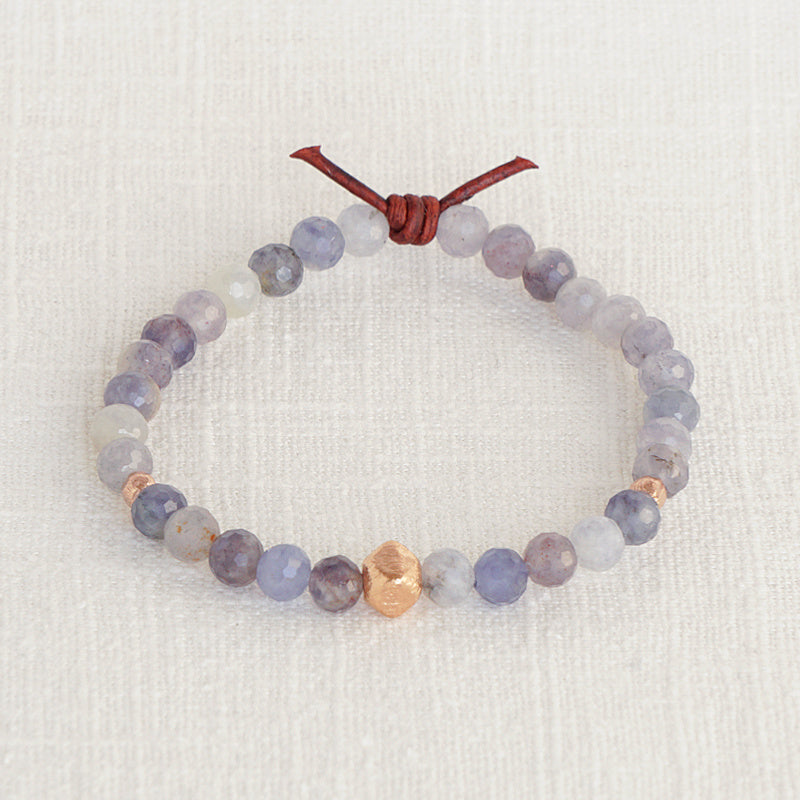 Purple Iolite Affirmation Mini Bracelet | Choose your Affirmation