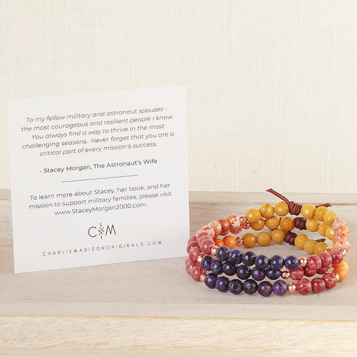 The Astronaut’s Wife Mini Bracelet with Meaning Card - The Astronaut's Wife Mini Bracelet is a collaboration with author and military spouse, Stacey Morgan in celebration of her book, "The Astronaut's Wife," and her mission of supporting fellow military families through her non-profit organization.