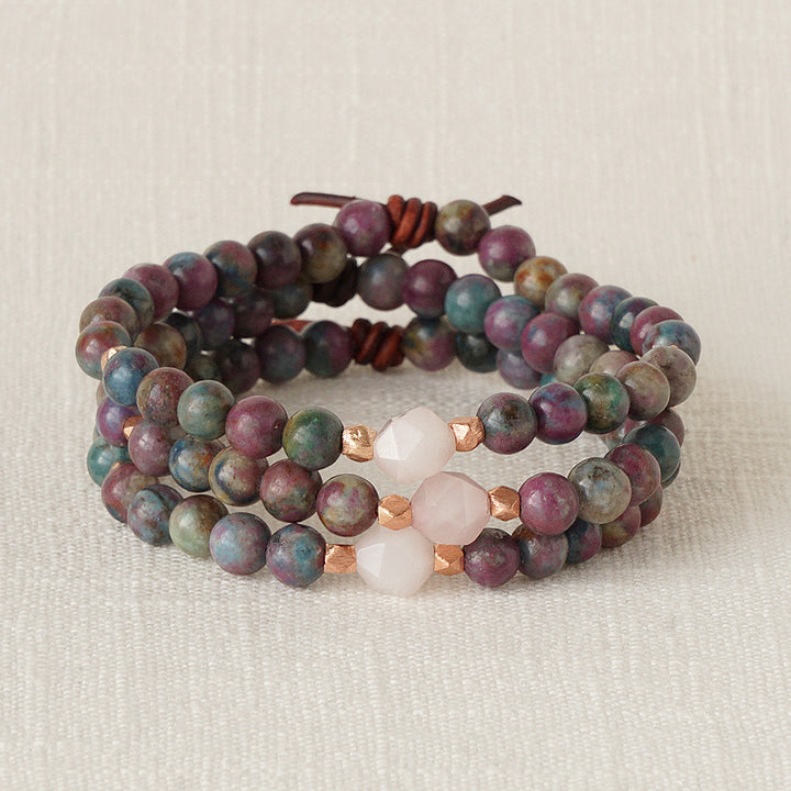 Be Kind Mini Bracelet - Ruby Kyanite & Rose Quartz | A Meaningful Everyday Bracelet