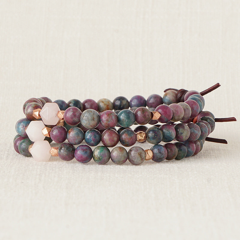 Be Kind Mini Bracelet - Ruby Kyanite & Rose Quartz | A Meaningful Everyday Bracelet