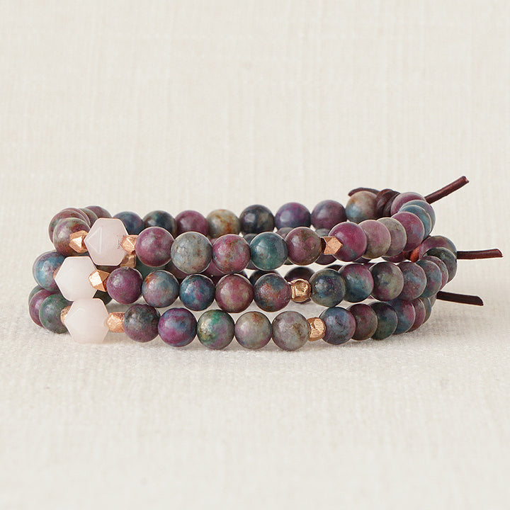 Be Kind Mini Bracelet - Ruby Kyanite & Rose Quartz | A Meaningful Everyday Bracelet