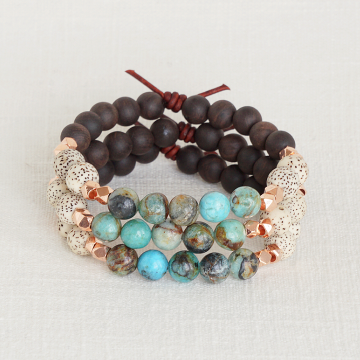 Perseverance - Blue African Opal | Essential Oil Diffuser Bracelet