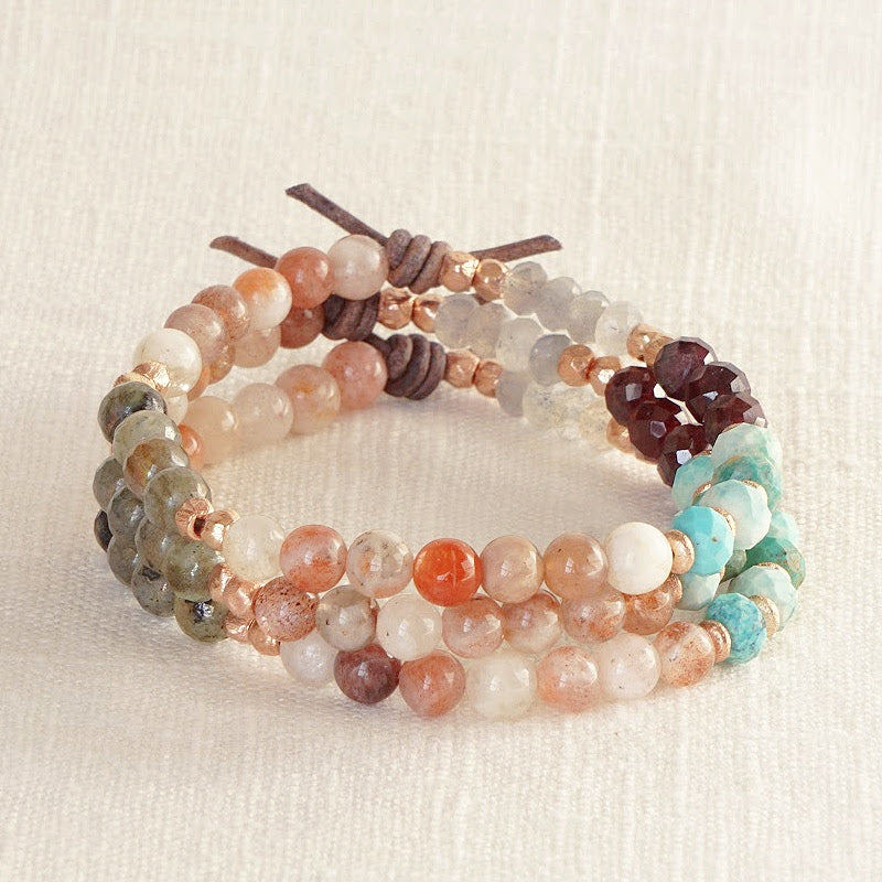 Thrive Mini Bracelet Stack of Three, Empowerment Collection, Embrace Opportunities, Embrace Change, Celebrate Seasons of Life, Learn, Grow, Growth, Feel Empowered