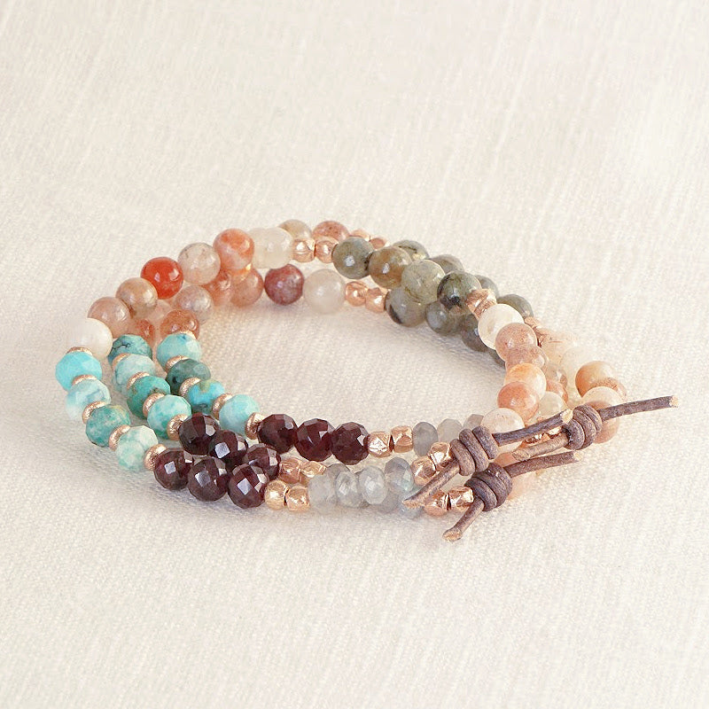 Thrive Mini Bracelet Stack of Three, Empowerment Collection, Embrace Opportunities, Embrace Change, Celebrate Seasons of Life, Learn, Grow, Growth, Feel Empowered