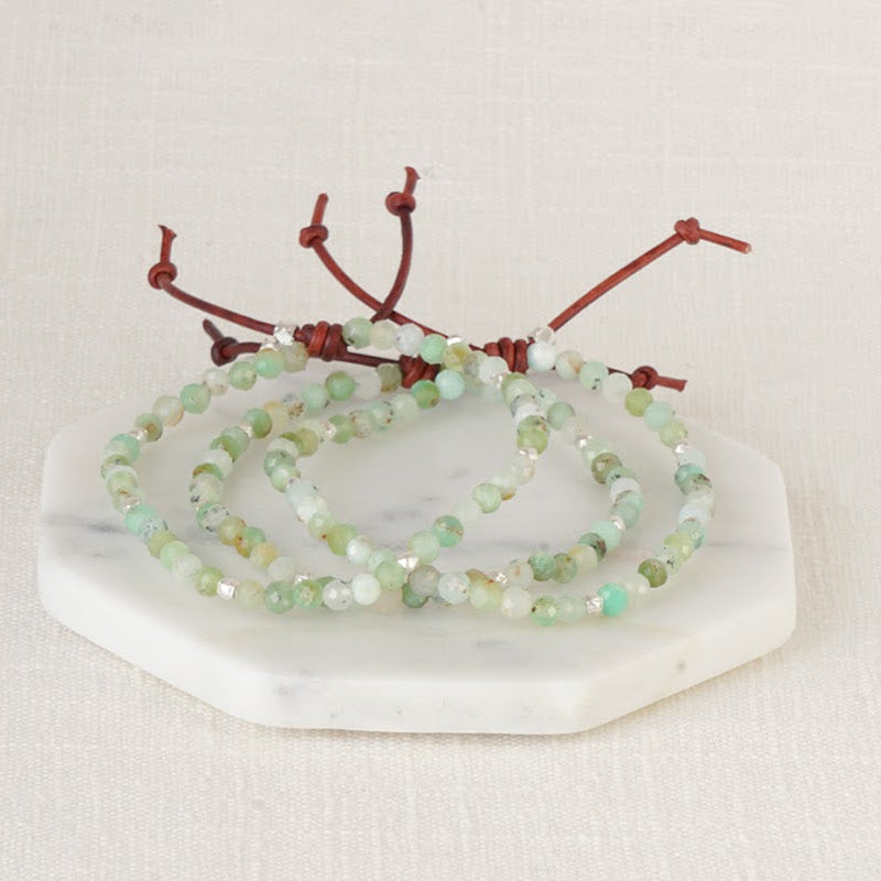Tiny Mantra Chrysoprase Bracelet