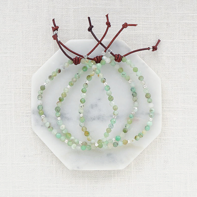Chrysoprase gemstone bracelet, 4mm gemstones
