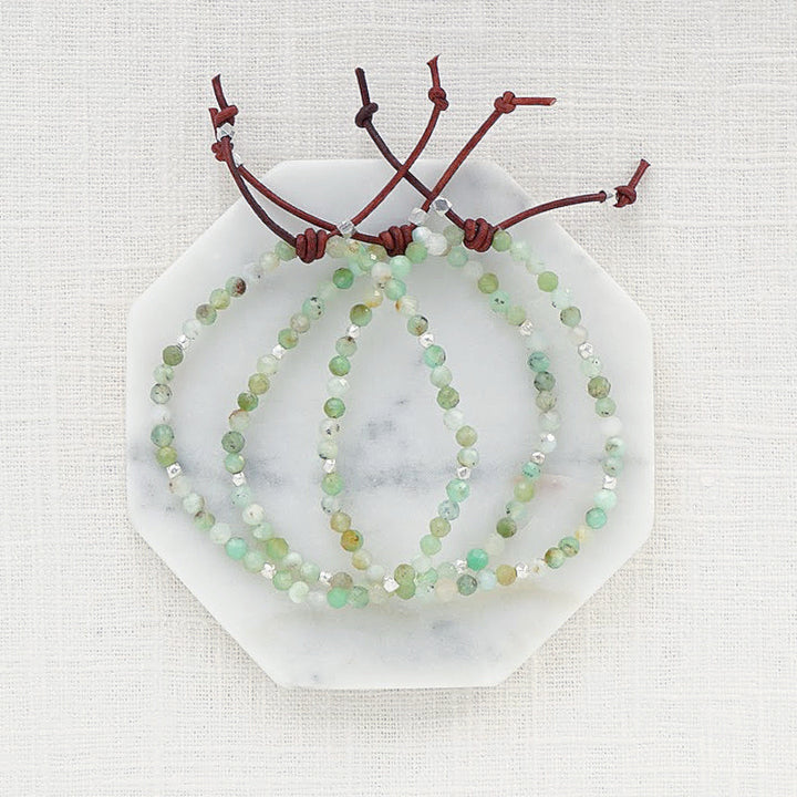 Chrysoprase gemstone bracelet, 4mm gemstones