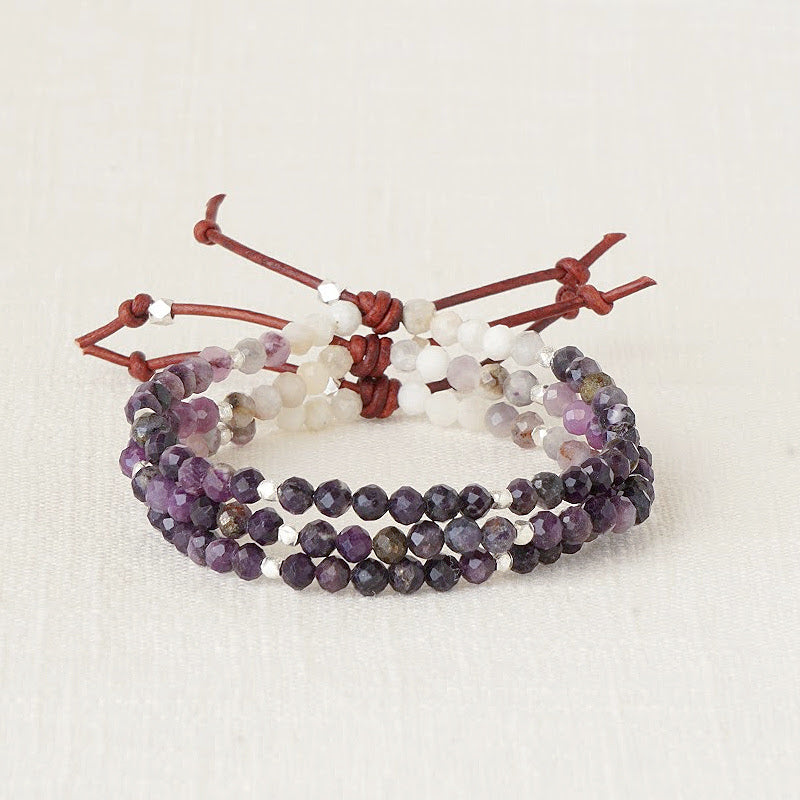 Tiny Mantras Bracelet – Purple Opal Stack, Tiny Bracelets with Big Intentions, Mantras, Empowerment, Daily Mantra, Inspiration, Focus, Personal Growth, Personal Goals, Personal Journey