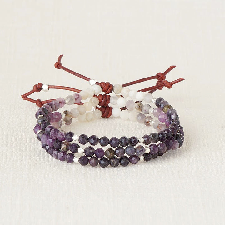 Tiny Mantras Bracelet – Purple Opal Stack, Tiny Bracelets with Big Intentions, Mantras, Empowerment, Daily Mantra, Inspiration, Focus, Personal Growth, Personal Goals, Personal Journey