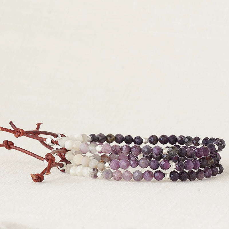 Tiny Mantras Bracelet – Purple Opal Stack, Tiny Bracelets with Big Intentions, Mantras, Empowerment, Daily Mantra, Inspiration, Focus, Personal Growth, Personal Goals, Personal Journey