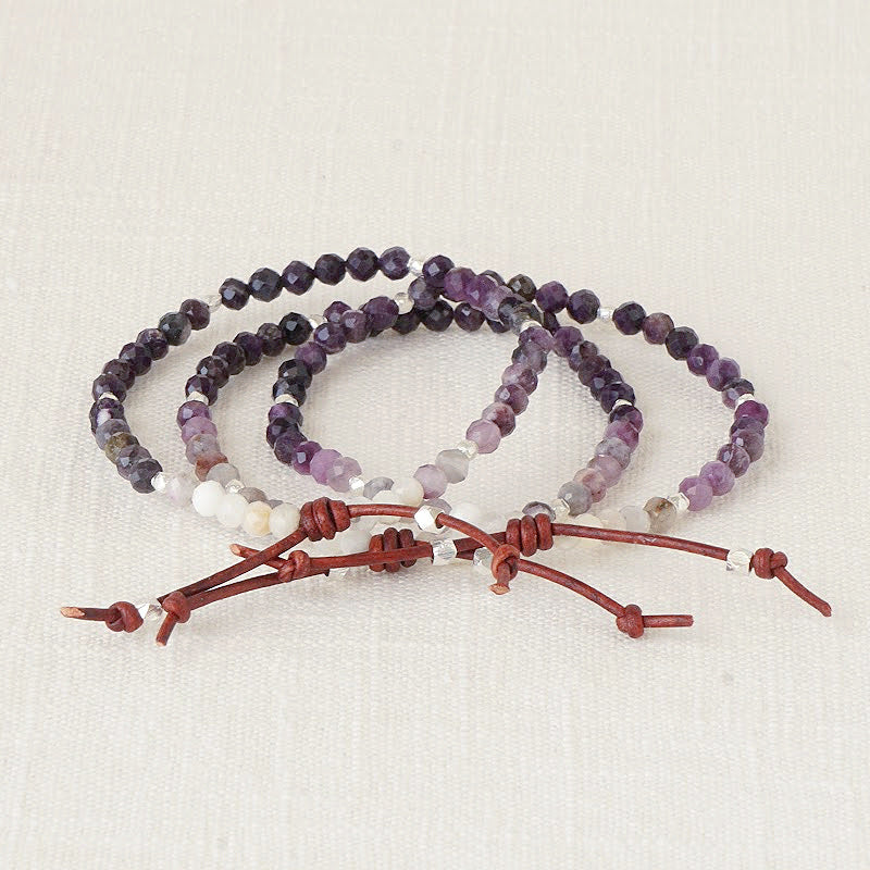 Tiny Mantras Bracelet – Purple Opal Stack, Tiny Bracelets with Big Intentions, Mantras, Empowerment, Daily Mantra, Inspiration, Focus, Personal Growth, Personal Goals, Personal Journey