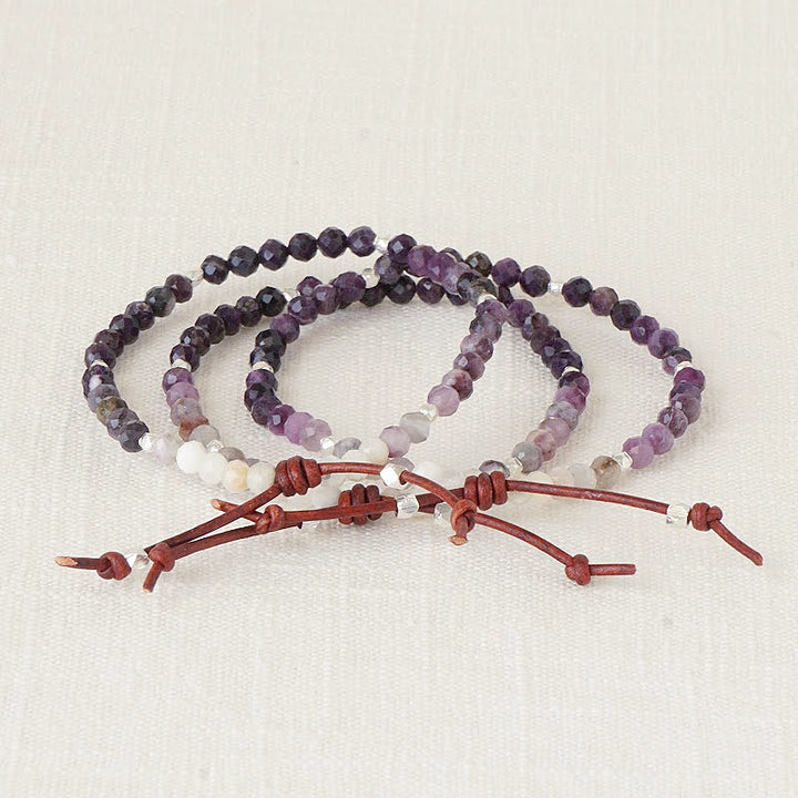 Tiny Mantras Bracelet – Purple Opal Stack, Tiny Bracelets with Big Intentions, Mantras, Empowerment, Daily Mantra, Inspiration, Focus, Personal Growth, Personal Goals, Personal Journey
