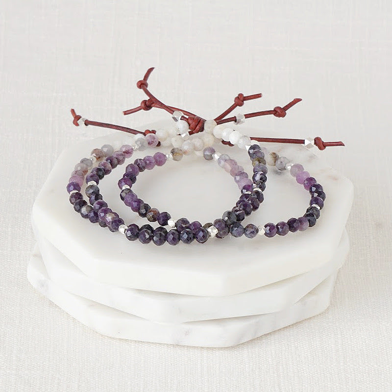 Tiny Mantras Bracelet – Purple Opal Stack, Tiny Bracelets with Big Intentions, Mantras, Empowerment, Daily Mantra, Inspiration, Focus, Personal Growth, Personal Goals, Personal Journey