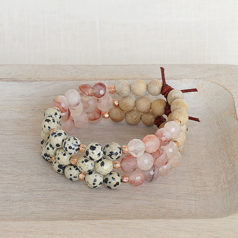 Trust Your Journey Blush Bracelet Stack, Personal Journey, Growth, Everything Happens for A Reason, Personal Lessons, Inspirational Bracelet