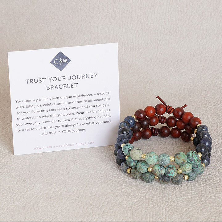 Trust Your Journey Green Bracelet with Meaning Card - Your journey is filled with unique experiences – lessons, trials, little joys, celebrations – and they’re all meant just for you. Sometimes life feels so unfair and you struggle to understand why things happen. Wear this bracelet as your everyday reminder to trust that everything happens for a reason, trust that you’ll always have what you need, and trust in YOUR journey.