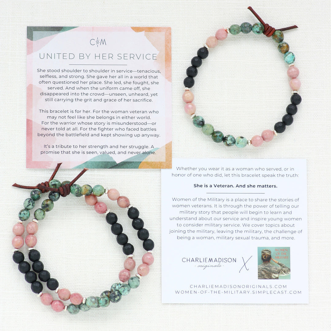 United By Her Service Mini Bracelet | For Women Veterans & Those Who Support Their Journeys