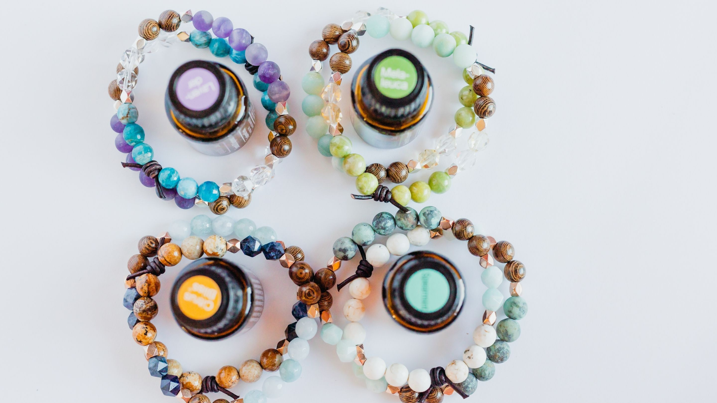 Essential oil bracelets for diffusing on the go