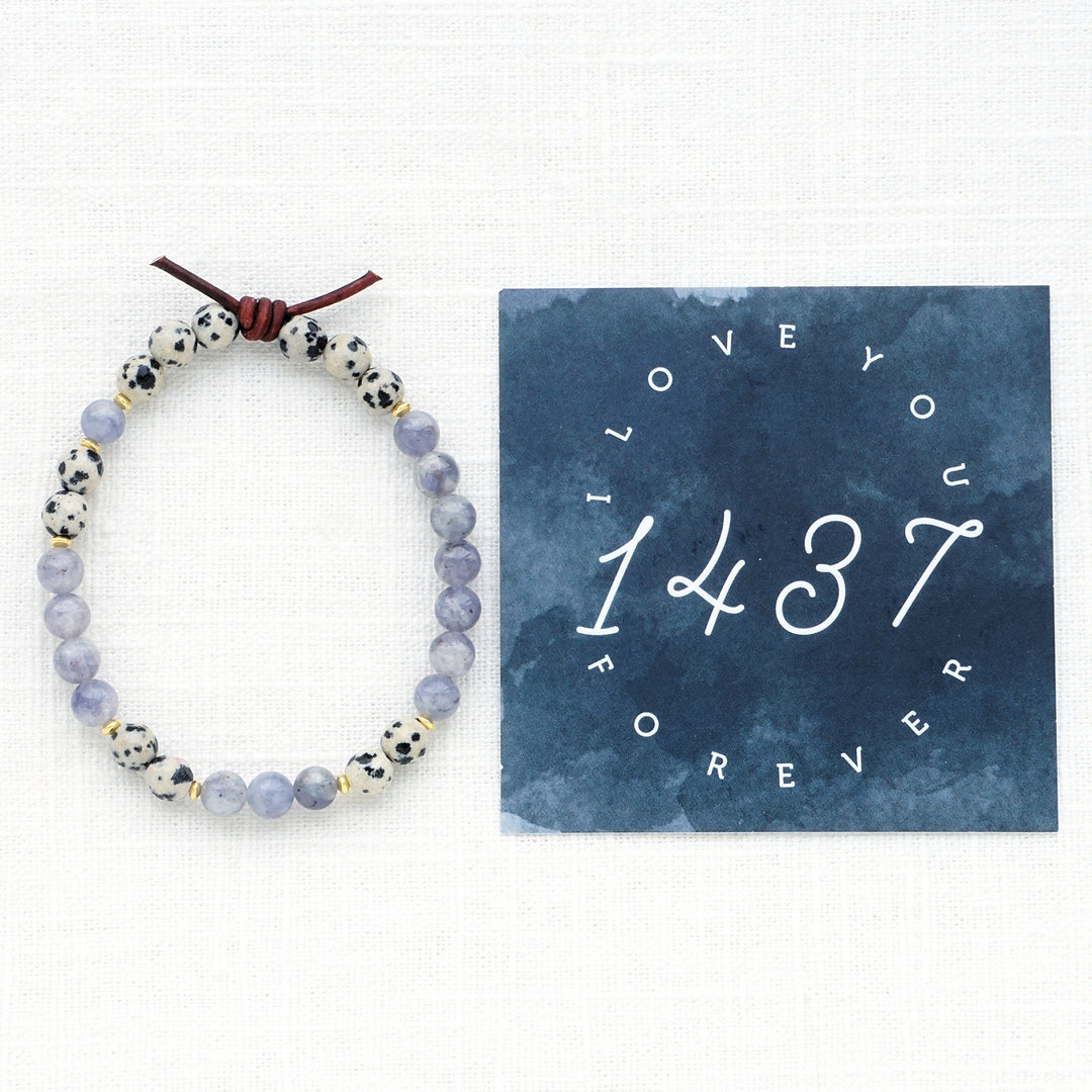 1437 Mini Bracelet - Sunstone Iolite | I Love You Forever Secret Code Bracelet