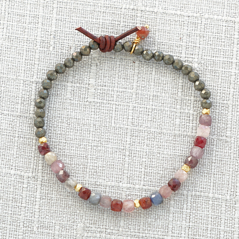 Rainbow Spinel Cube & Pyrite Tiny Bracelet | 2023 Holiday Exclusive