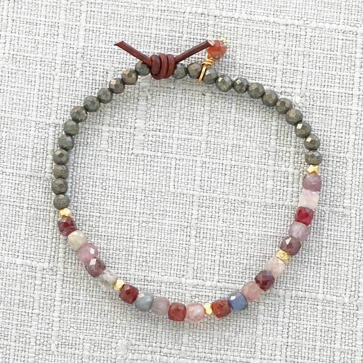 Rainbow Spinel Cube & Pyrite Tiny Bracelet | 2023 Holiday Exclusive