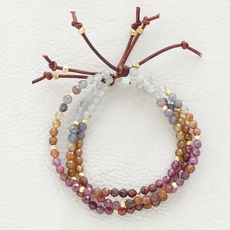 Tiny Mantras Bracelet - Ruby, Tourmaline, Sapphire & Moonstone | 2023 Holiday Exclusive