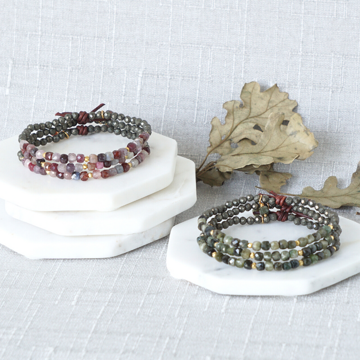 Rainbow Spinel Cube & Pyrite Tiny Bracelet | 2023 Holiday Exclusive