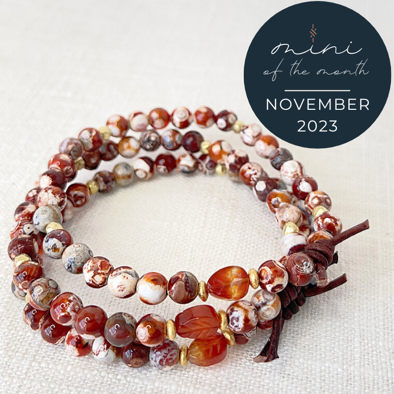 Agate & Carnelian Mini Bracelet (Shine On) | November 2023 Mini of the Month