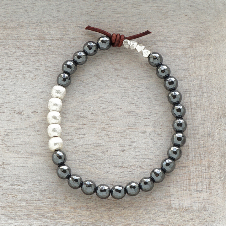 Gunmetal Hematite & Silver Ball Mini Bracelet | 2023 Holiday Exclusive
