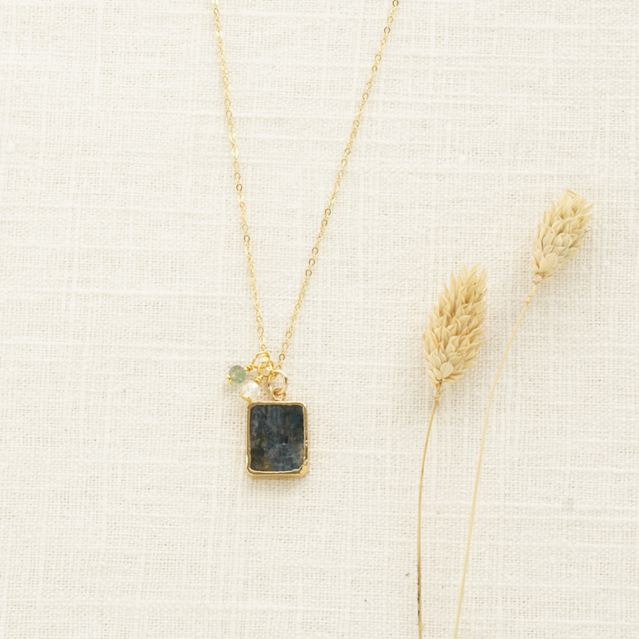 Gold Kyanite Slice Charm Necklace | 2023 Holiday Exclusive