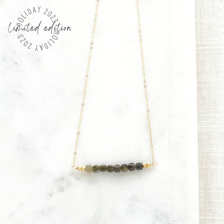 Green Tourmaline Cube Necklace | 2023 Holiday Exclusive