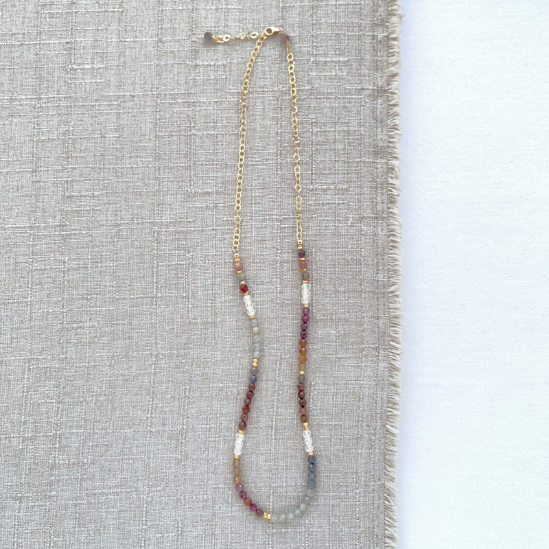 Golden Mixed Gemstone Necklace | 2023 Holiday Exclusive