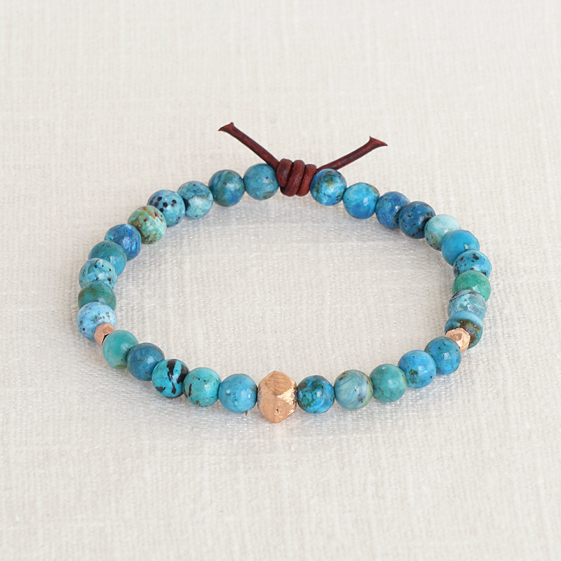 Blue Azurite Affirmation Mini Bracelet | Choose your Affirmation