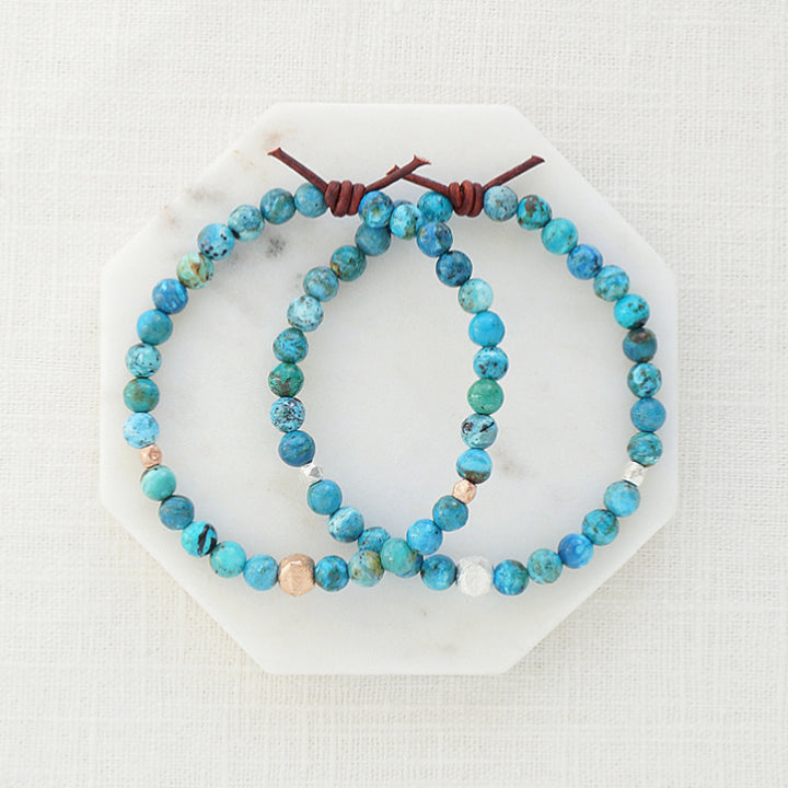 Blue Azurite Affirmation Mini Bracelet | Choose your Affirmation