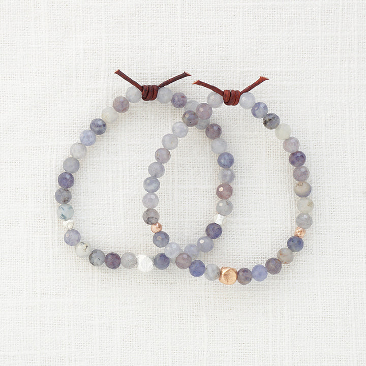 Purple Iolite Affirmation Mini Bracelet | Choose your Affirmation