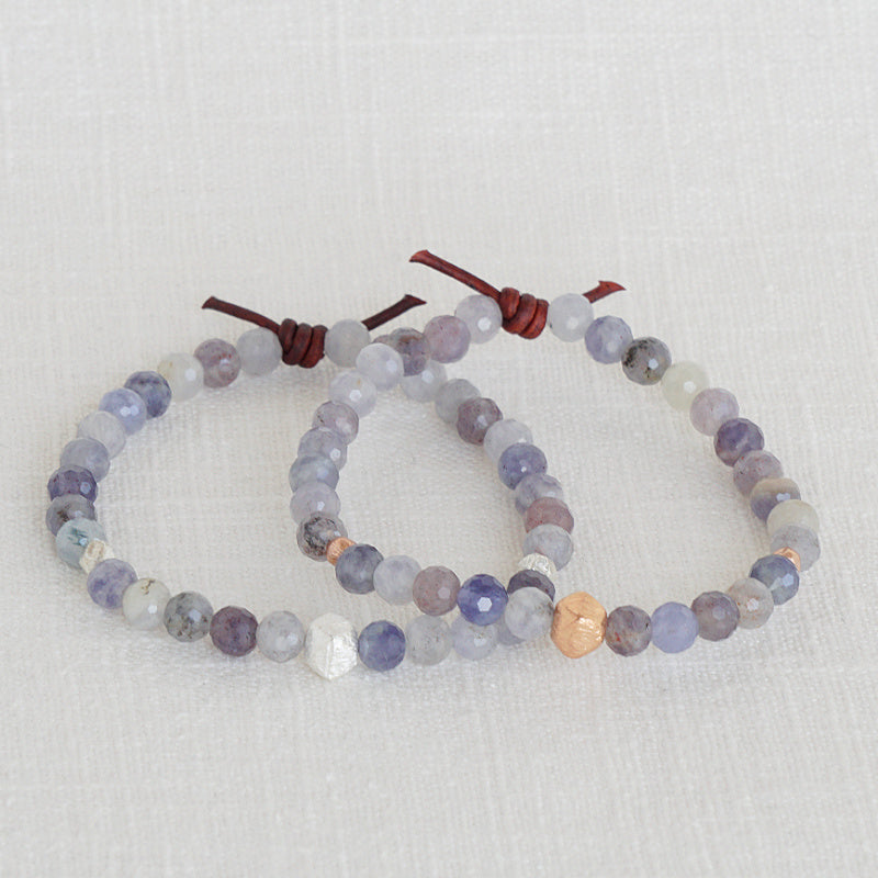 Purple Iolite Affirmation Mini Bracelet | Choose your Affirmation