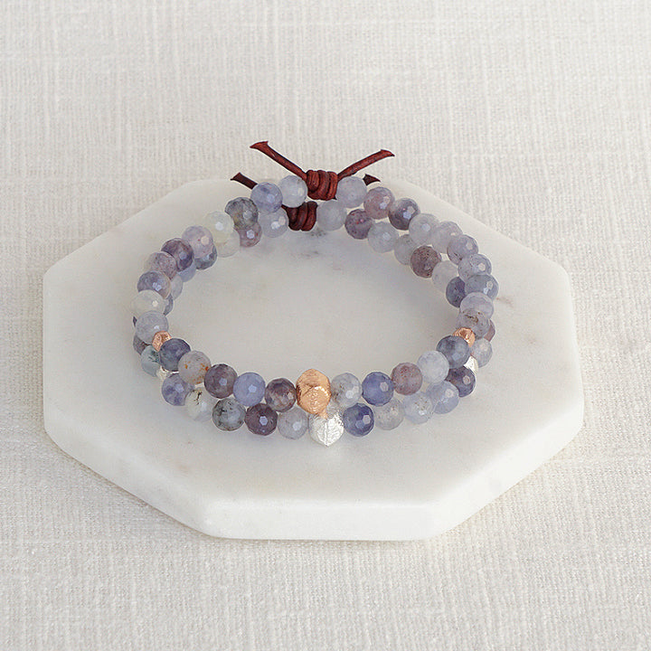 Purple Iolite Affirmation Mini Bracelet | Choose your Affirmation