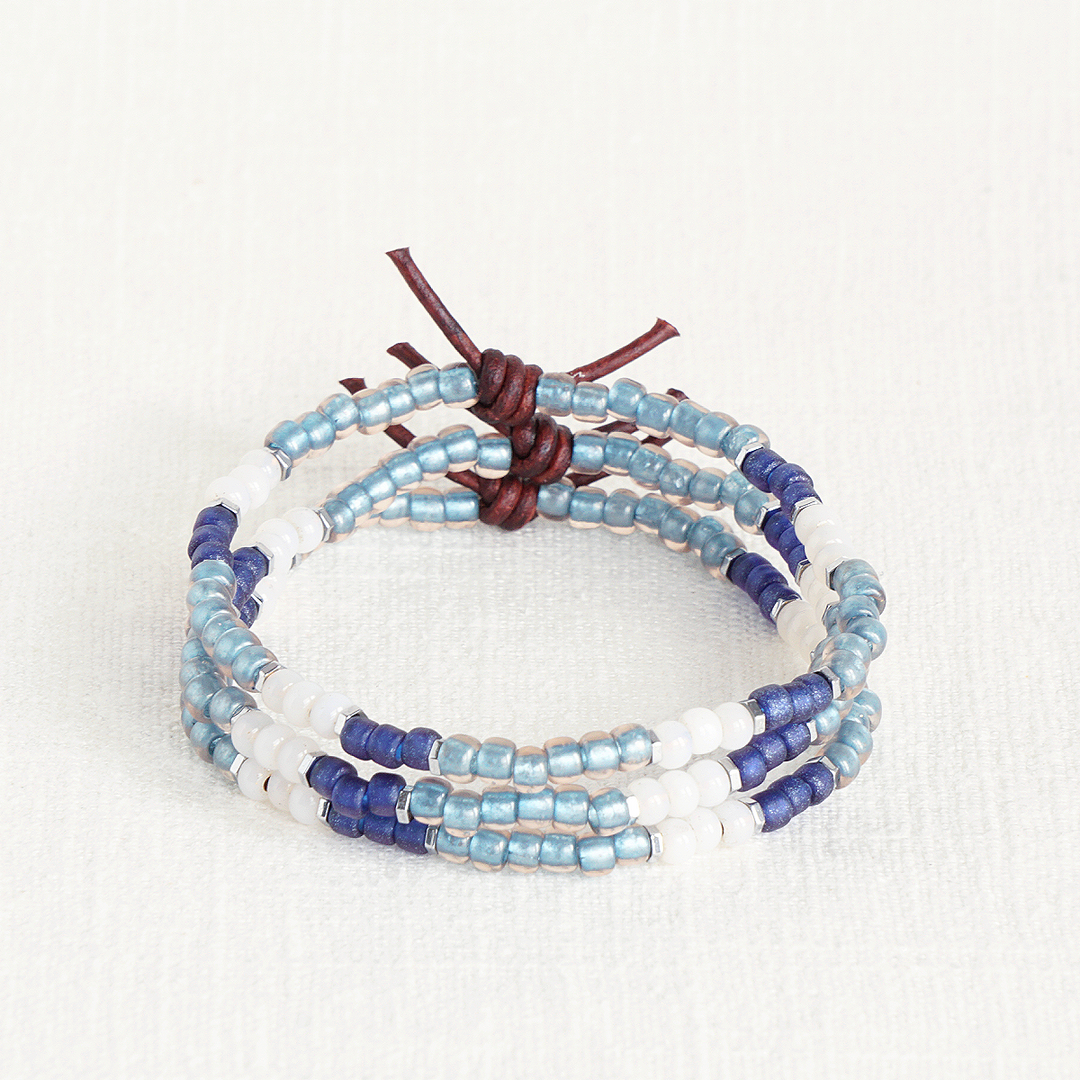 Air Force Strong Bracelet | Tiny Stacker Seed Bead Bracelet