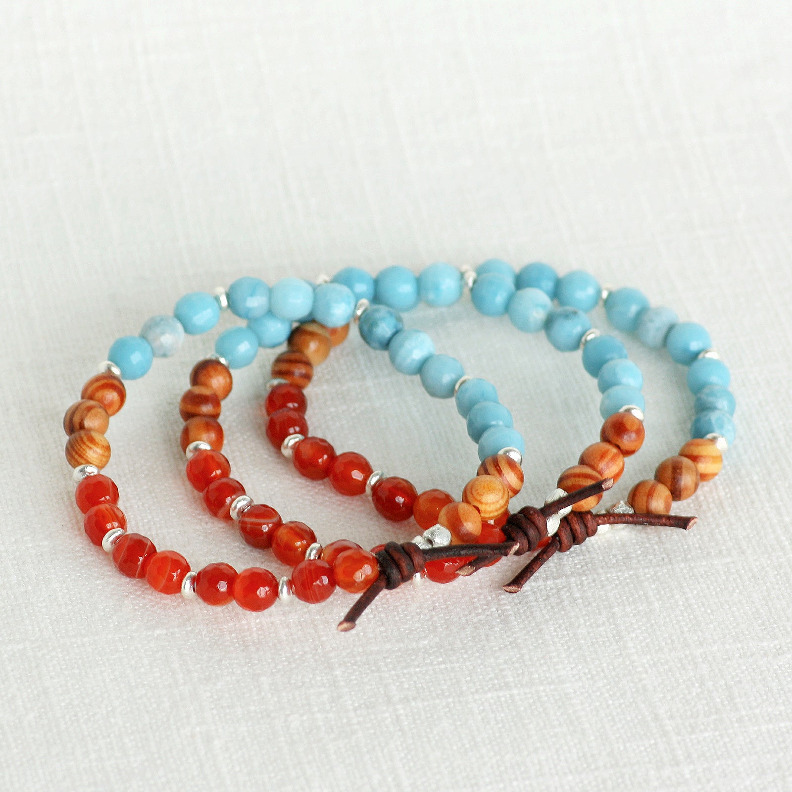 Carnelian, Quartz, and Sandalwood Mini Stacker | August 2