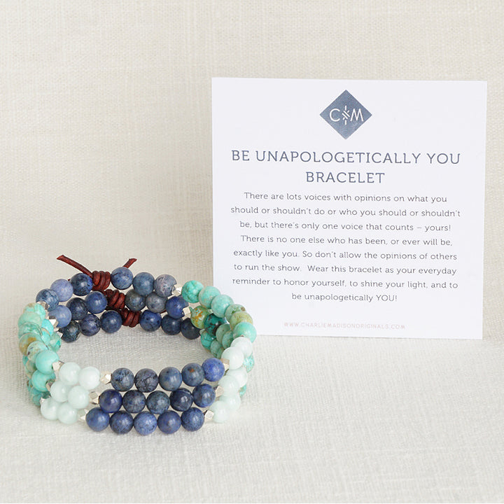 Be Unapologetically You Mini Bracelet With Meaning Card – There is no one else who has been, or ever will be exactly like you. So don’t allow the opinions of others to run the show. Wear this bracelet as your everyday reminder to honor yourself, to shine your light, and to be unapologetically you. 